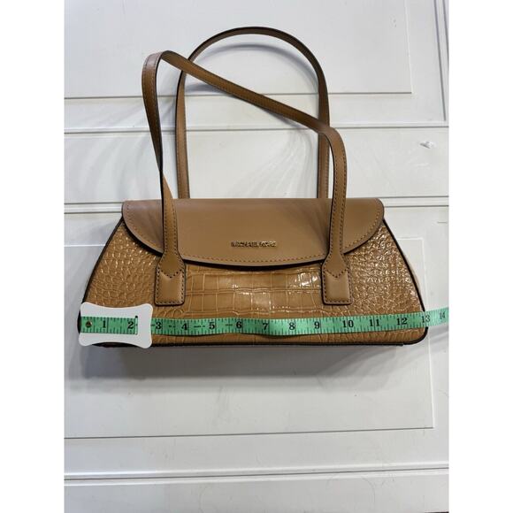 MICHAEL KORS KATYA MEDIUM SHOULDER BAG MK DEER CROC PATENT LEATHER Tan NWT $598 - Picture 6 of 6